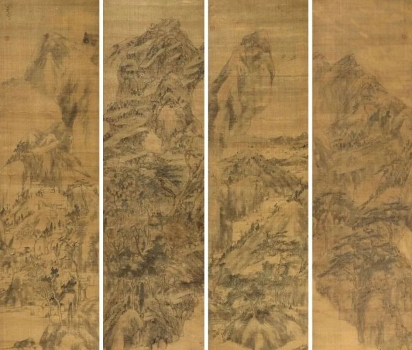 福州股票配资网 朱耷《翠麓幽居访贤四屏》鉴赏